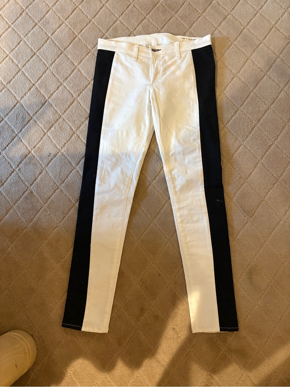rag & bone White and Black Two-Tone Slim Chinos